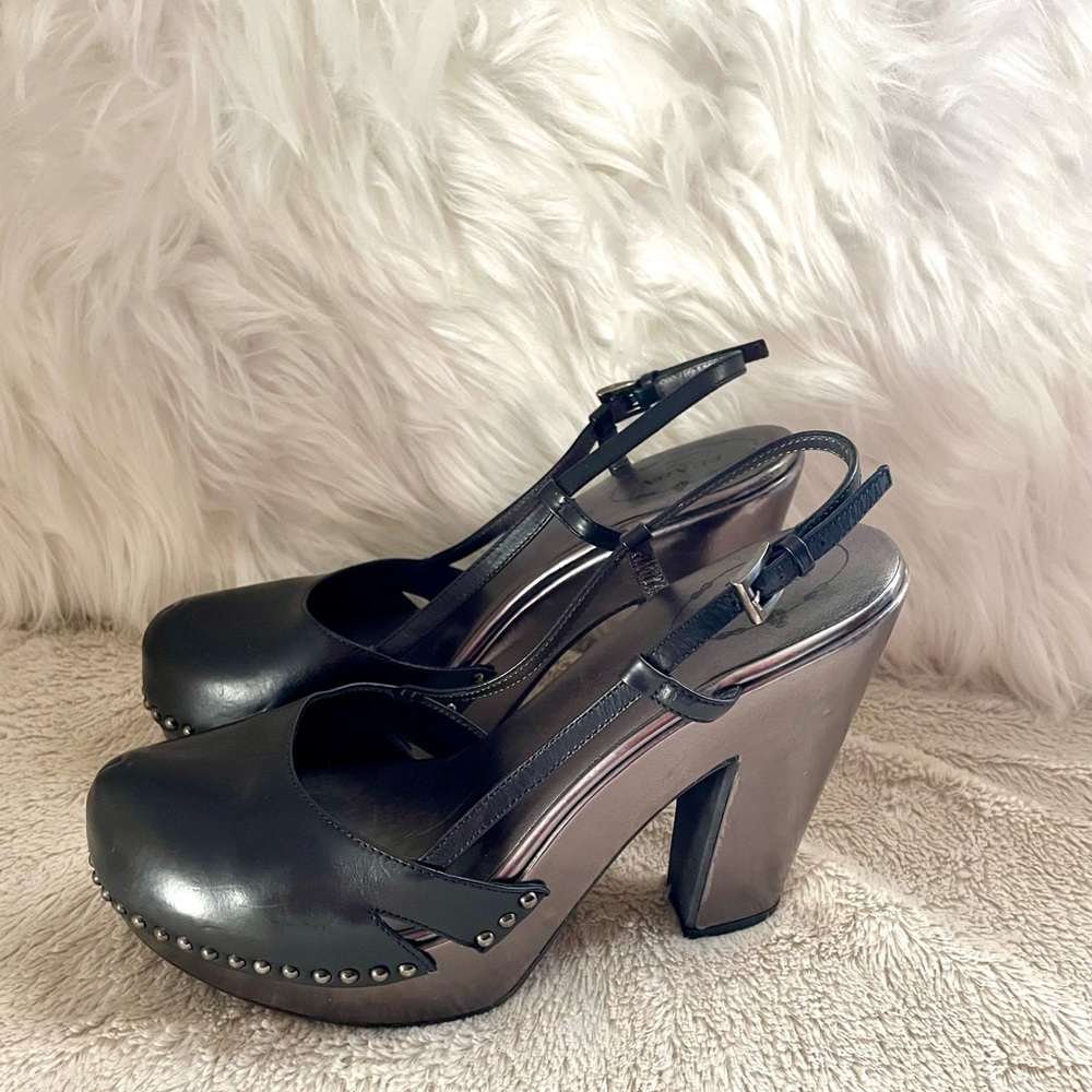 🔥🔥Women’s Authentic PRADA Slingback Clogs Heels Shoes Sz 10 / 40